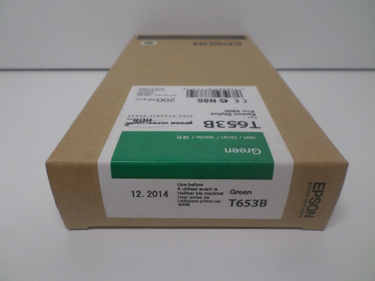 12-2014 Genuine Epson T653B 200ml Green Ultrachrome HDR Ink 4900