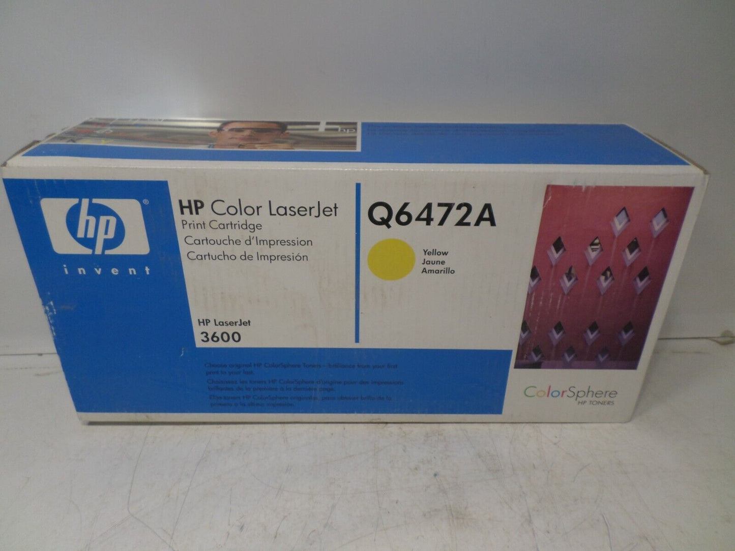 HP 502A LaserJet 3600 OEM Genuine Yellow Toner Cartridge Q6472A New Sealed