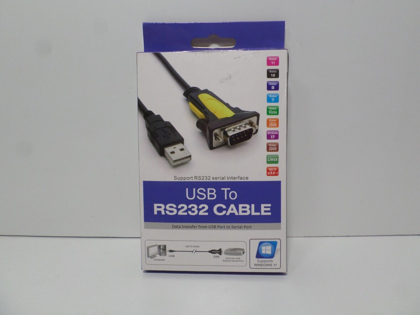 USB to RS232 Serial Adapter DB9-Male/Thumbscrew, Prolific Chipset