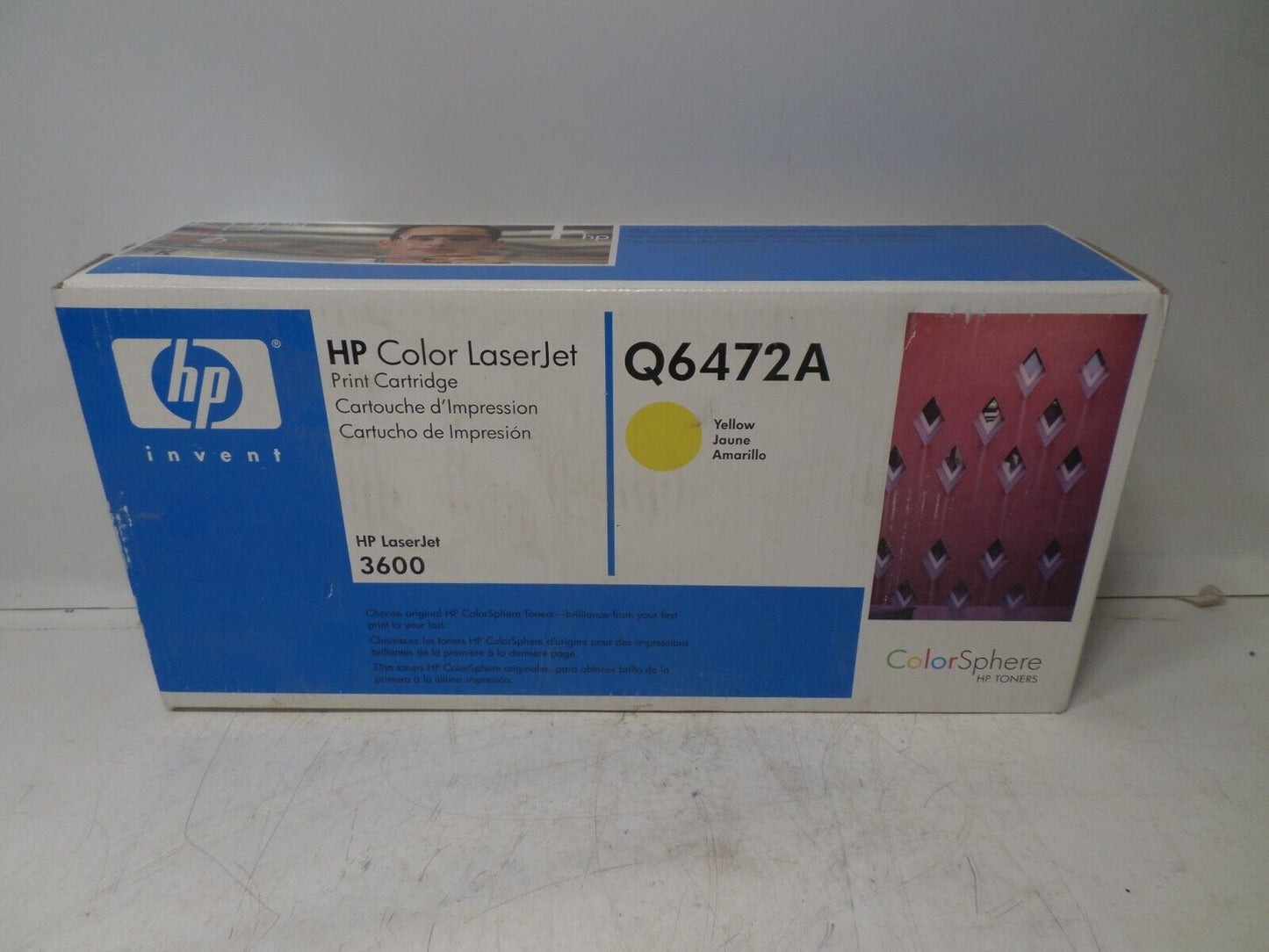 HP 502A LaserJet 3600 OEM Genuine Yellow Toner Cartridge Q6472A New Sealed