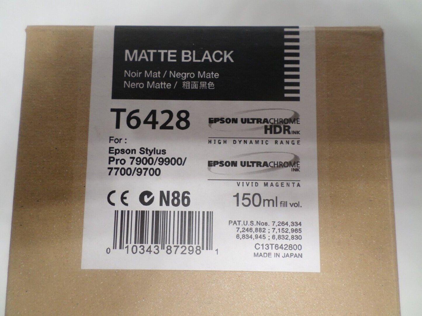 Genuine Epson T6428 Matte Black Ink Cartridge for Stylus Pro 9890 9900 7700 9700